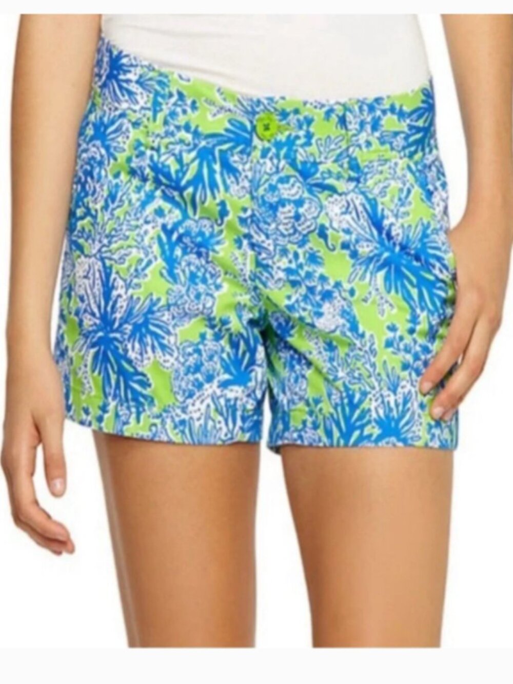 Lilly Pulitzer The Callahan Shorts in Limeade Floral Coral Size 0